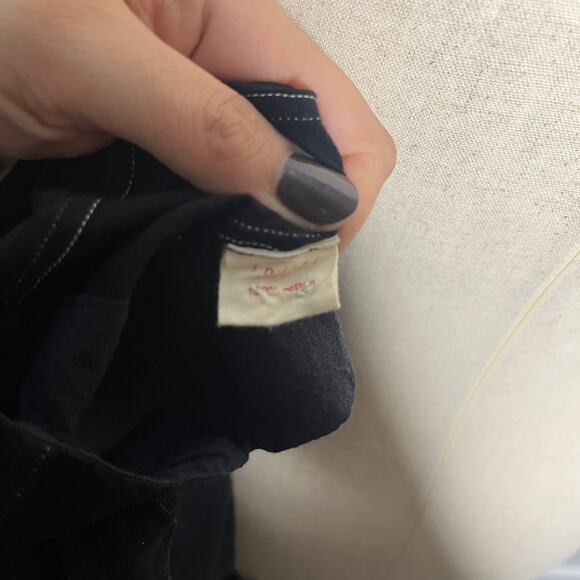 Injiri Tunic 42 US XL Black Cotton Sleeveless Button Henley Trapeze Boho India - Picture 9 of 11